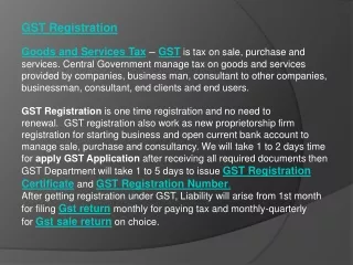 Gst registration, Gst registration online