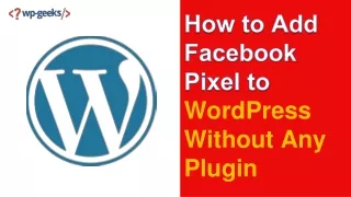 how to add facebook pixel to wordpress without