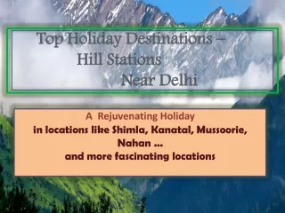 Corporate Offsite in Hill Stations | Hill Stations Near Delhi