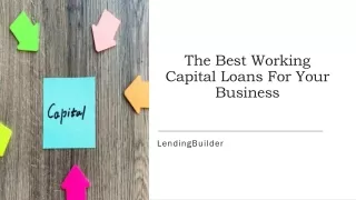 The Best Working Capital Loans For Your Business