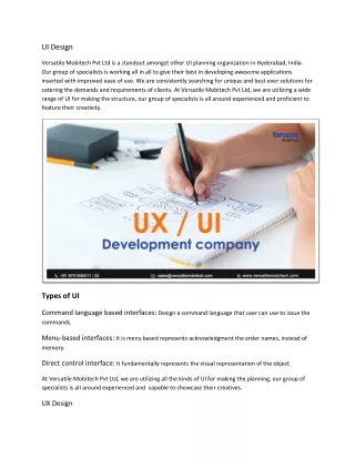 Best ux and ui designing company