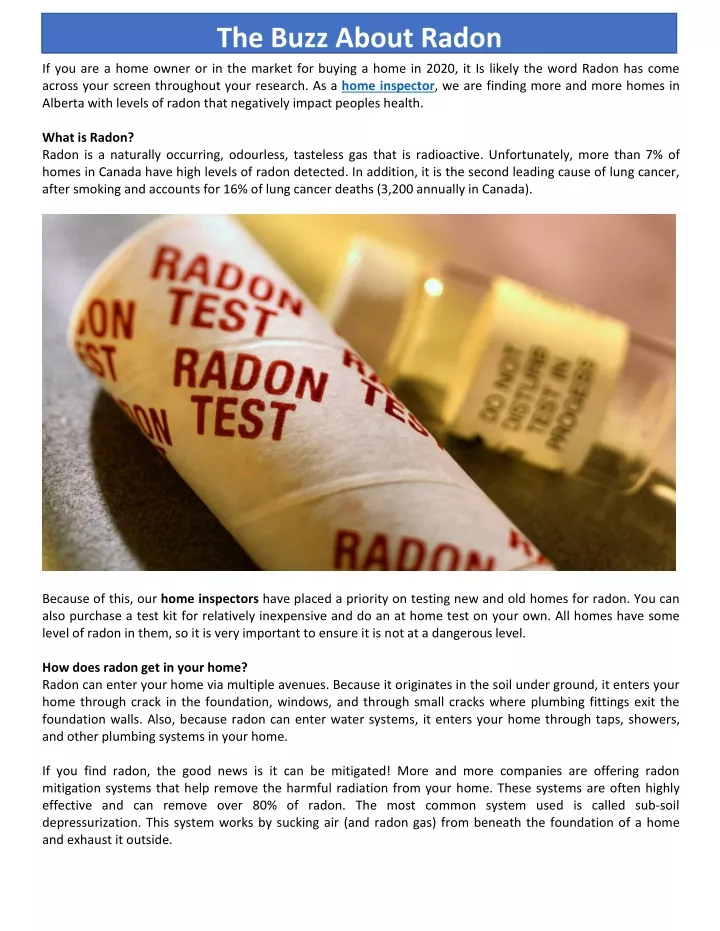 the buzz about radon