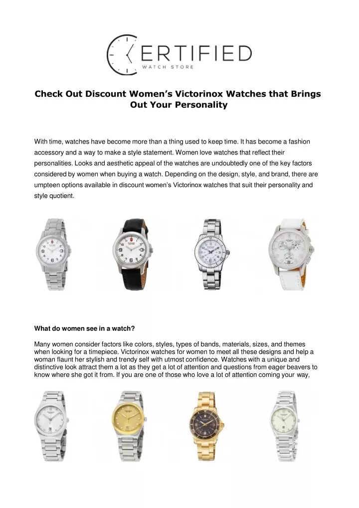 check out discount women s victorinox watches