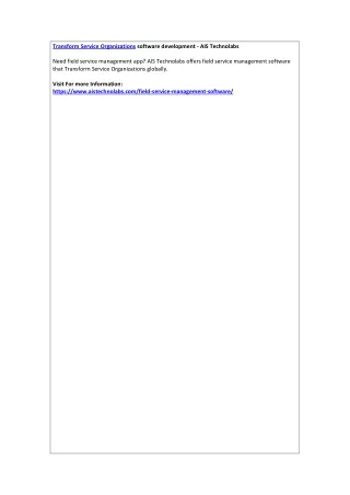 transform service organizations software