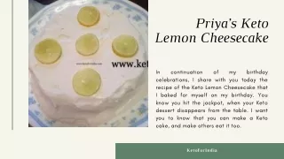 Priya’s Keto Lemon Cheesecake|KetoForIndia