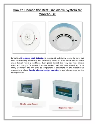 How to Choose the Best Fire Alarm System for Warehouse