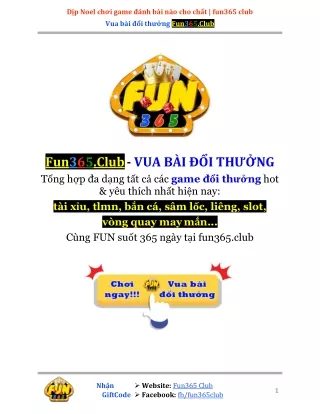 Dịp Noel chơi game đánh bài nào cho chất | fun365 club