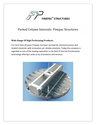 Packed Column Internals- Finepac Structures