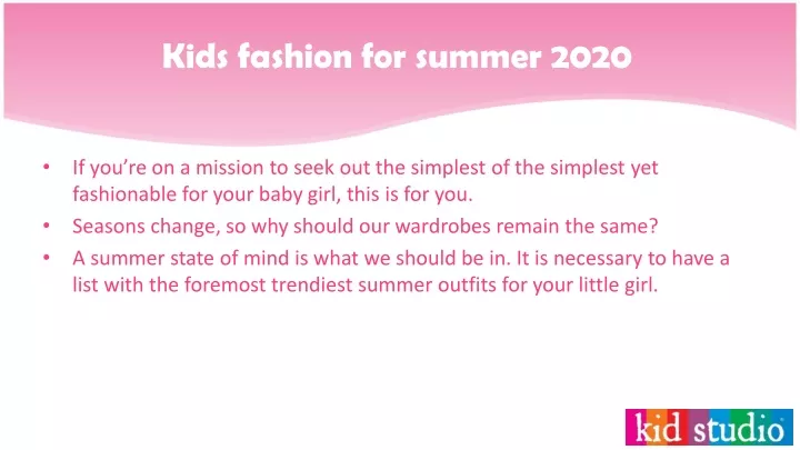kids fashion for summer 2020