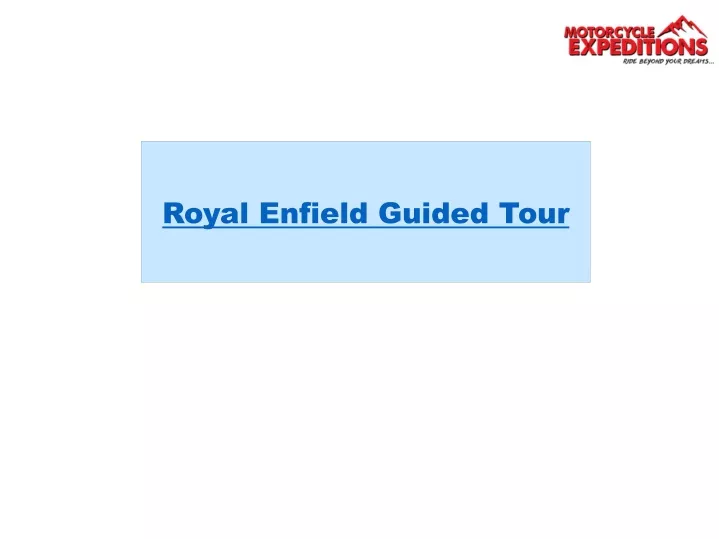 royal enfield guided tour