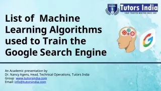 list of machine learning algorithms used to train
