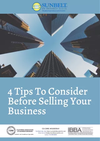4 Tips To Consider Before Selling Your Business
