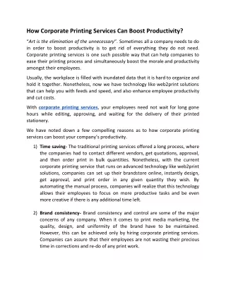 how corporate printing services can boost