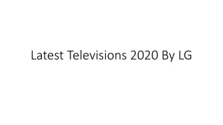 latest televisions 2020 by lg