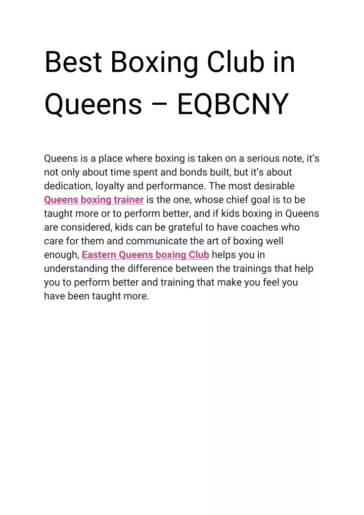 best boxing club in queens eqbcny