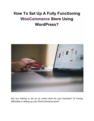 how to set up a fully functioning woocommerce