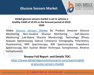 Global Glucose Sensors Market – Industry Trends and Forecast to 2026