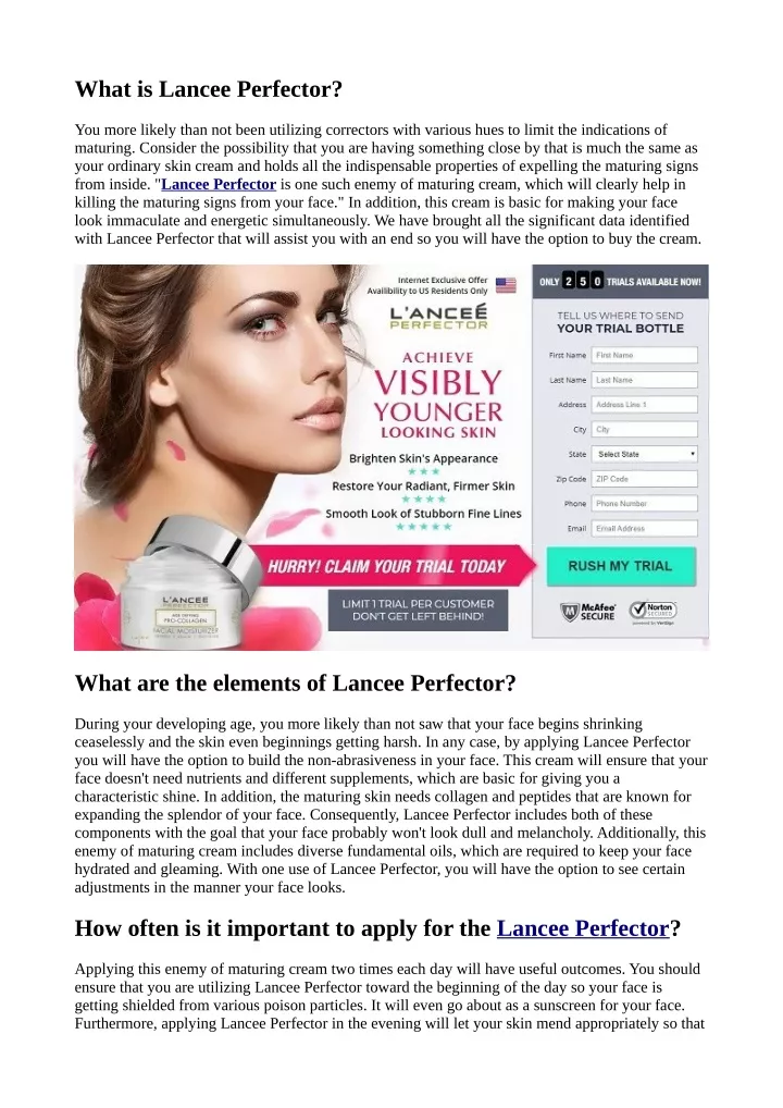 what is lancee perfector