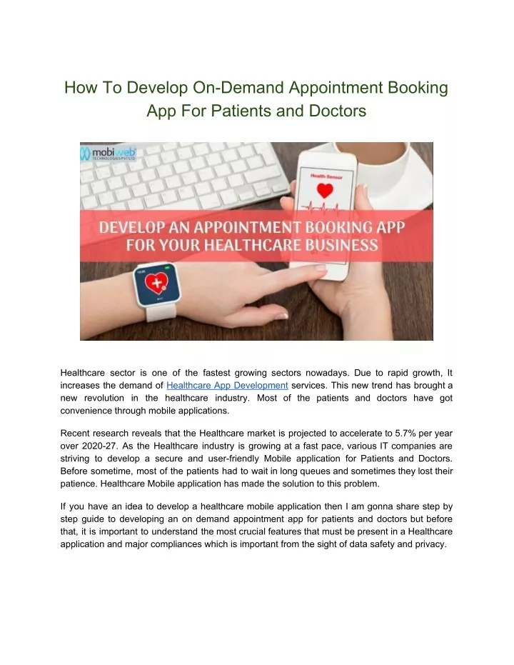 how to develop on demand appointment booking