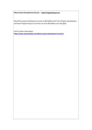 iphone game development services game programming