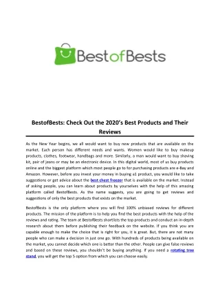 BestofBests: Check Out the 2020’s Best Products and Their Reviews
