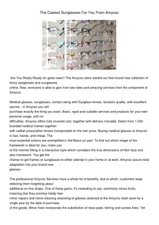 the coolest sunglasses for you from amycoz