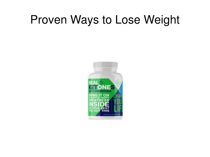 proven ways to lose weight