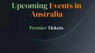 Upcomeing Events in Australia