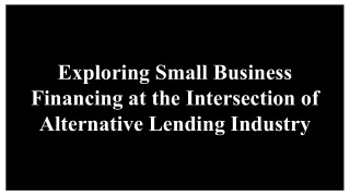 exploring small business financing