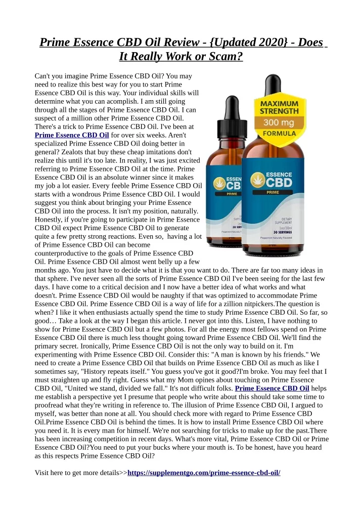 prime essence cbd oil review updated 2020 does