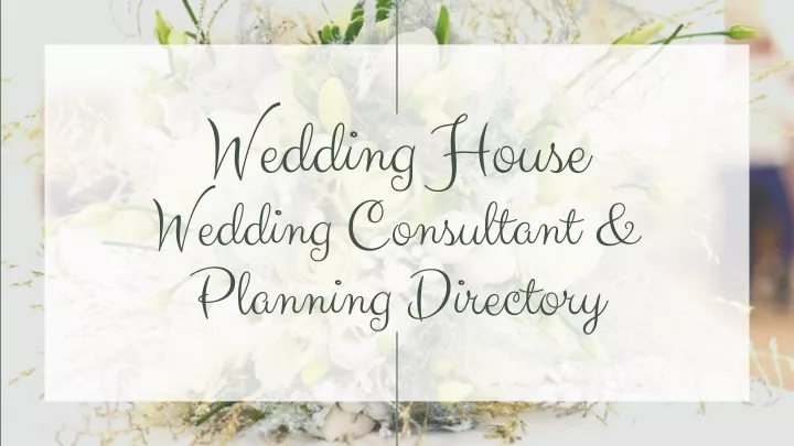 wedding house wedding consultant planning