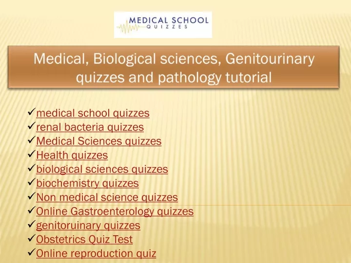 medical biological sciences genitourinary quizzes