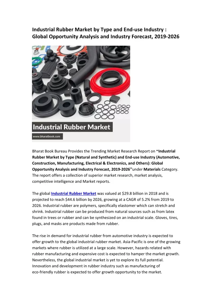 industrial rubber market by type