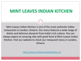 Indian Restaurant in London Ontario