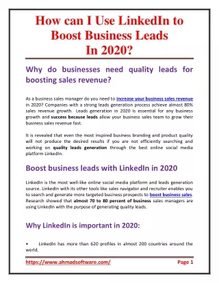how can i use linkedin to boost business leads