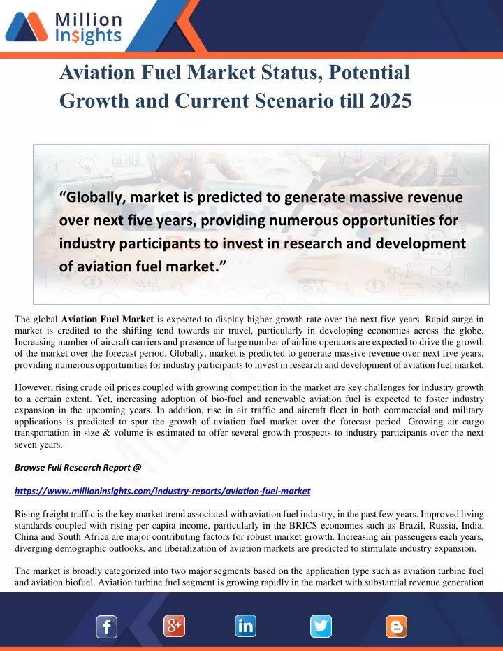 aviation fuel market status potential growth