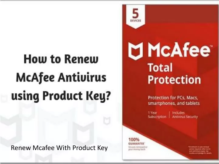 renew mcafee with product key