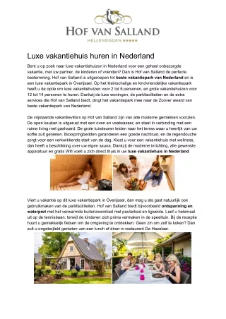 luxe vakantiehuis huren in nederland