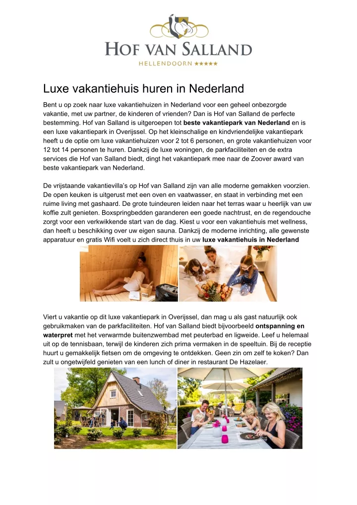 luxe vakantiehuis huren in nederland