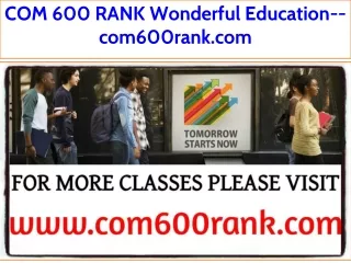 COM 600 RANK Wonderful Education--com600rank.com