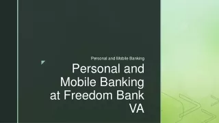 Personal and Mobile Banking at Freedom Bank VA