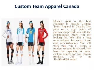 custom team apparel canada