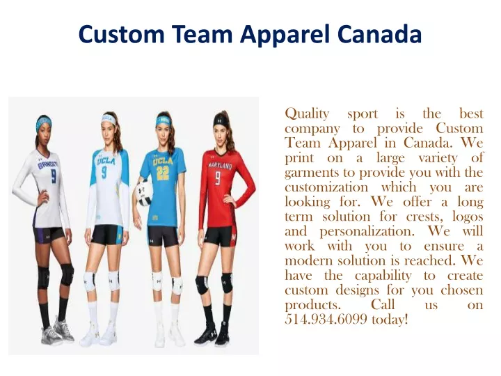 custom team apparel canada