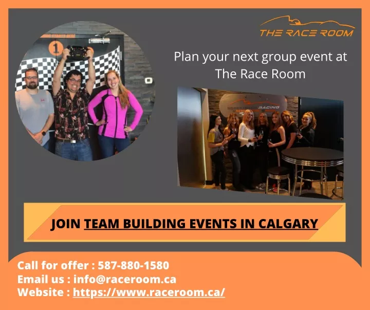 plan your next group event at the race room