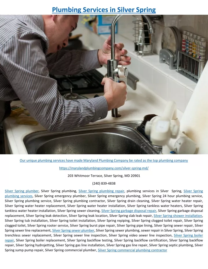 plumbing services in silver spring