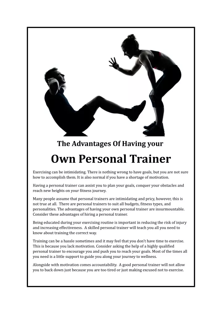 the advantages of having your own personal trainer