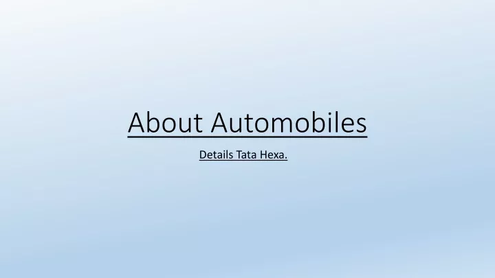 about automobiles
