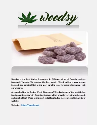Online Dispensary Toronto - Weedsy