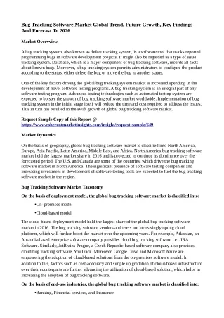 bug tracking software market global trend future