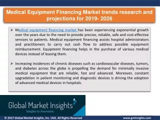 Major Key Players of Medical equipment financing market & Industry share 2019–2026